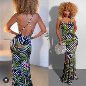 Touch Dolls “mermaid cut” maxi dress
